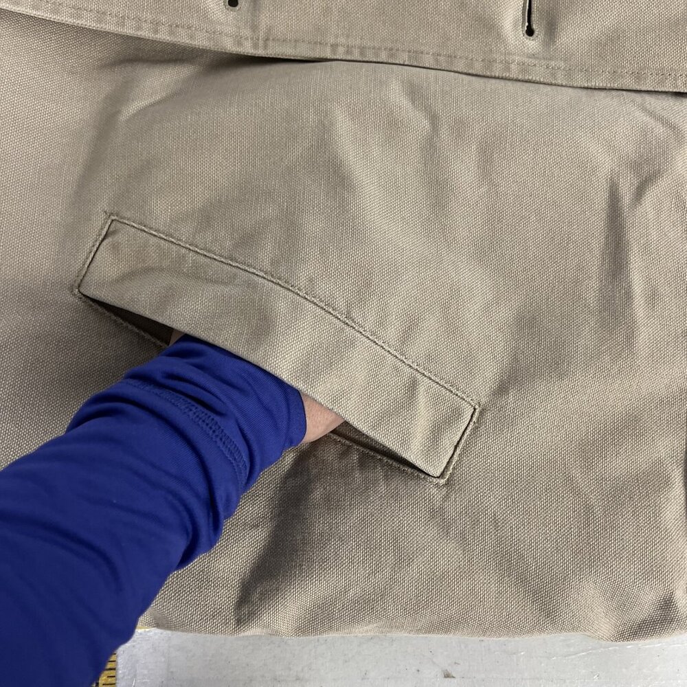 Lands End Mens Tan Quilted Lined Jacket Cotton Shell Removable Liner L 42-44 - Picture 9 of 12